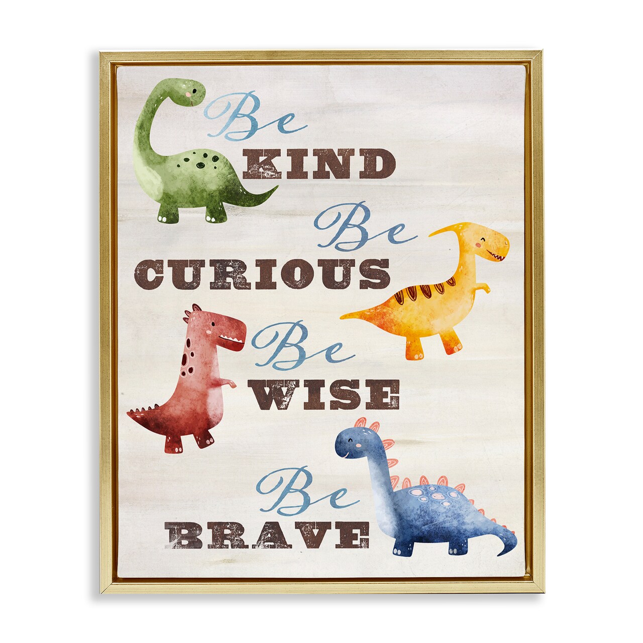 Stupell Industries Kind Curious Wise Dinosaurs Floating Frame By Susan Arnot